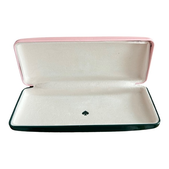 Kate Spade New York Sunglasses Case Pink Green Faux Leather Clamshell Hardcase - Picture 3 of 4